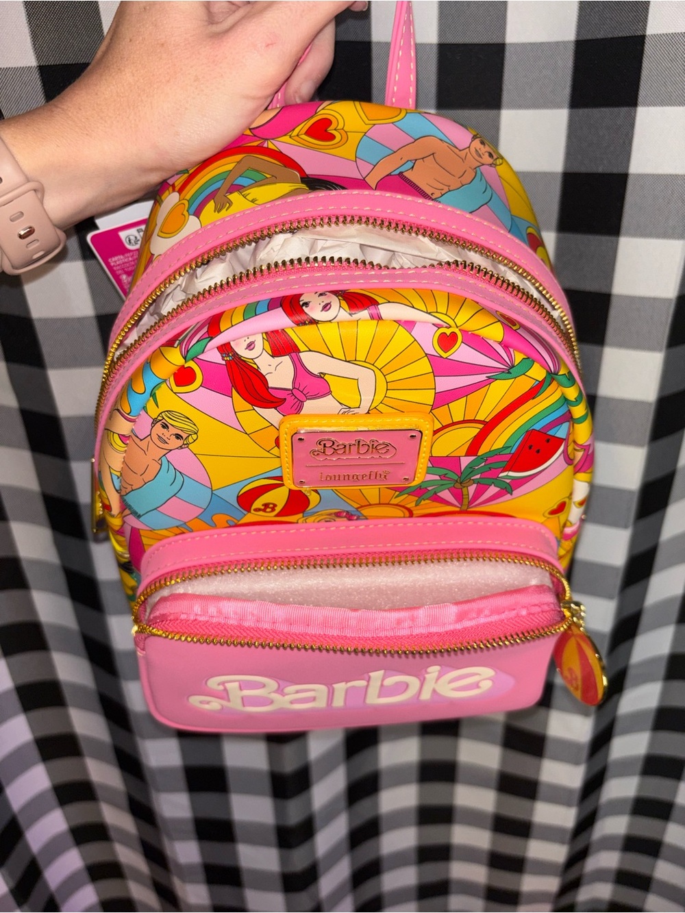Loungefly Barbie ‘Fun in the Sun’ Pink Retro Pop Mini Backpack NWT - Picture 6 of 6